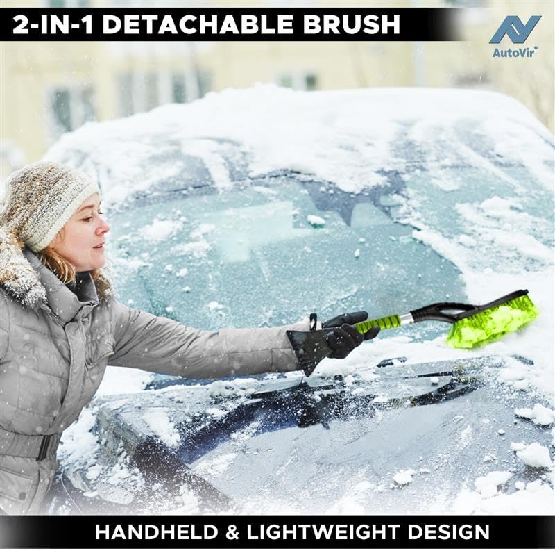 Snow Brush & Ice Scraper for Car Windshield 27" (Green) | EcoNour