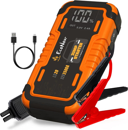 2500A Portable Car Jump Starter | EcoNour 12V Battery Booster Pack