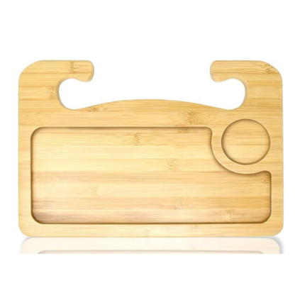 2 in 1 Car Steering Wheel Desk (Wooden) | EcoNour Lap & Bamboo Tray