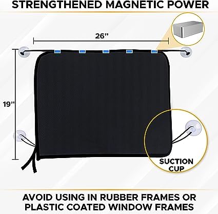 Magnetic Car Sun Shade for Baby (2 Pack) | EcoNour Side Window Shades