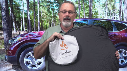 Car Windshield Sun Shade with Mirror Cut (64"x32") Medium | EcoNour