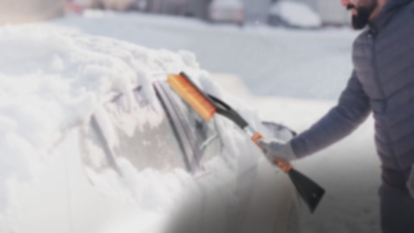 Car Snow Brush and Ice Scraper 2 Pack (Orange) 27" | EcoNour