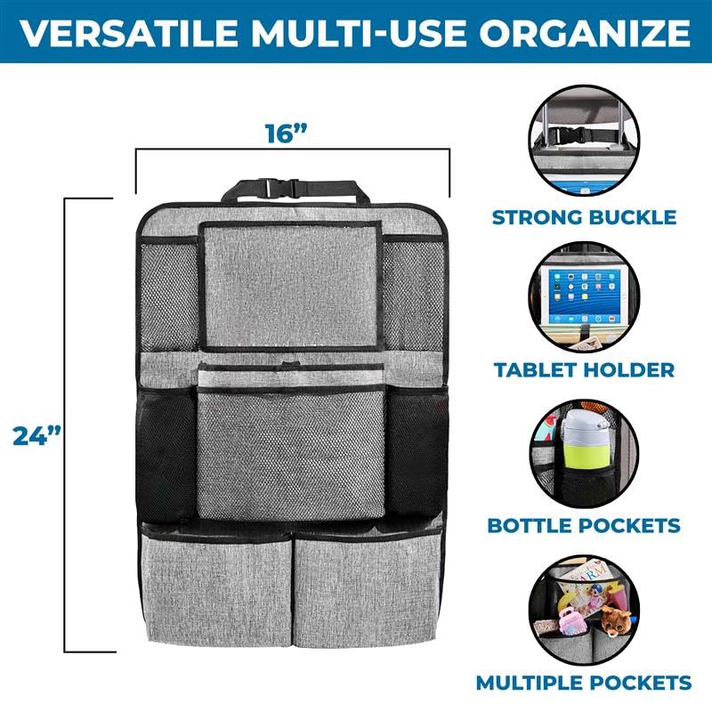 Large Back Seat Protector (2-Pack) for Kids Feet | EcoNour Kick Mats