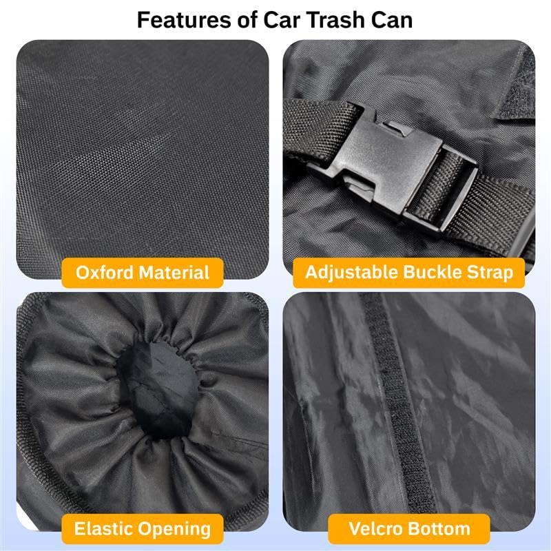 Car Trash Bag (2 Pack) | EcoNour Washable Waterproof Hanging Bag