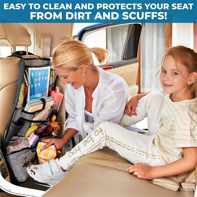 Large Back Seat Protector (2-Pack) for Kids Feet | EcoNour Kick Mats
