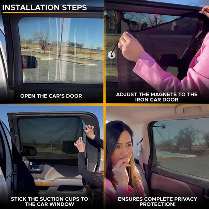 Magnetic Car Sun Shade for Baby (2 Pack) | EcoNour Side Window Shades