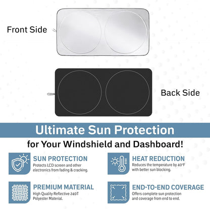 Foldable Windshield Sun Shade for Car Medium (64" x 32") | EcoNour