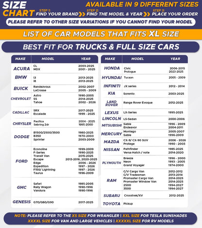 Truck Windshield Sun Shade X-Large (69"x35") With Pouch | EcoNour