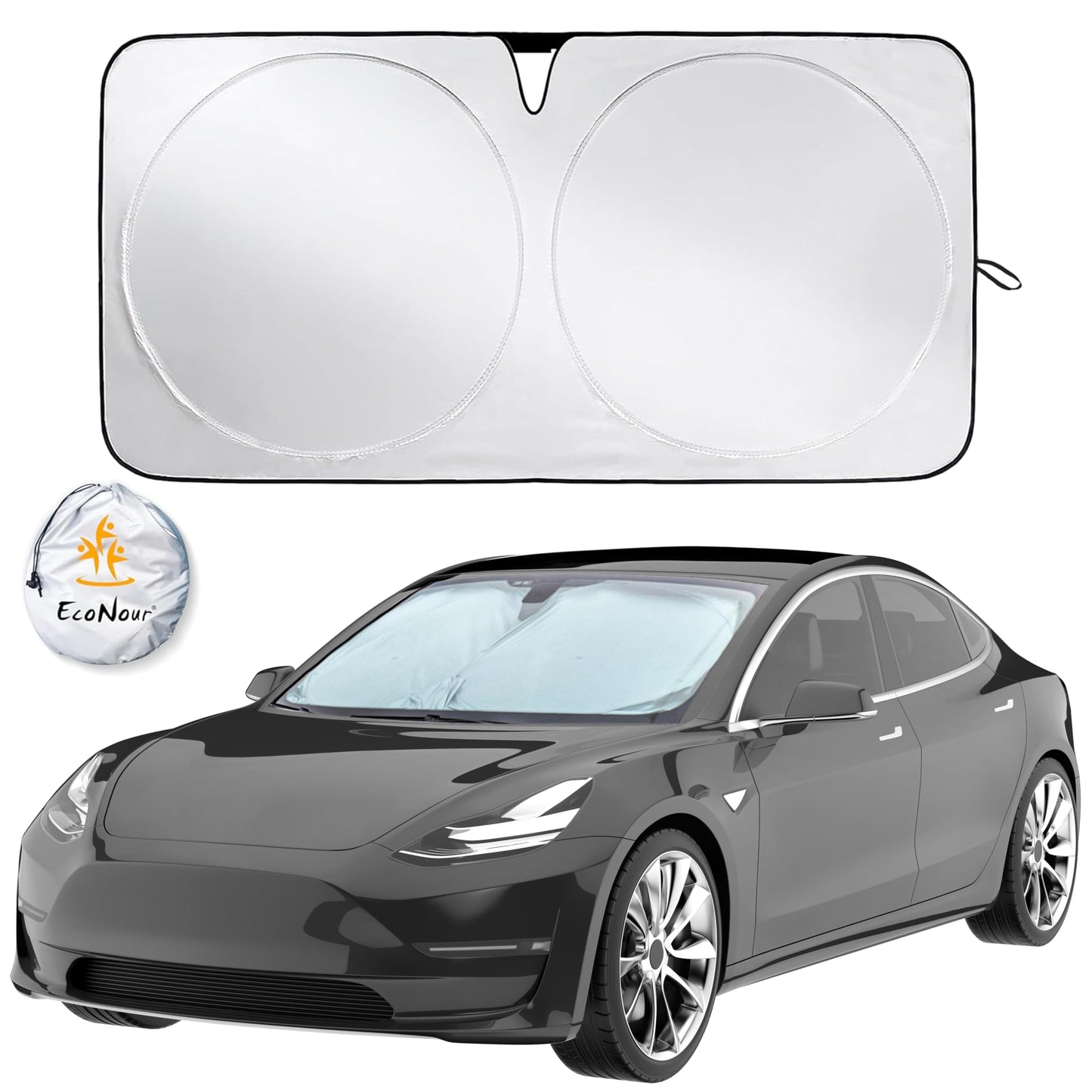 Tesla Windshield Sun Shade for Model 3/Y | EcoNour Foldable Sunshade