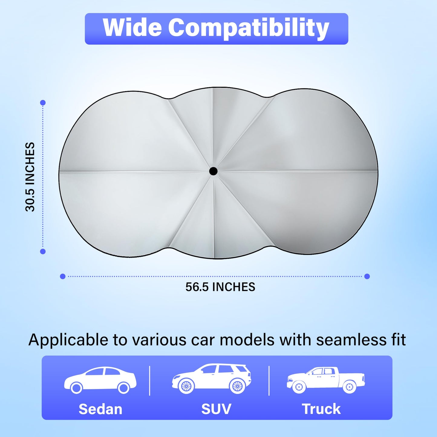 Car Windshield Sunshade Umbrella Large (57"x35") | EcoNour