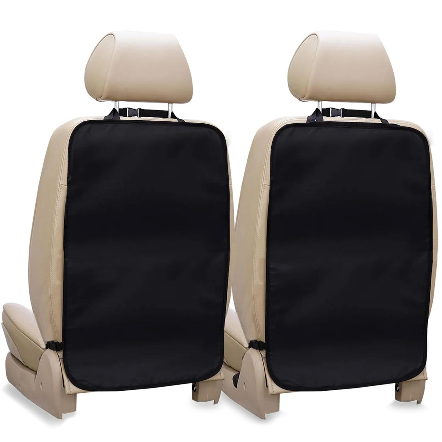 Large Back Seat Protector 2-Pack for Kids Feet (Grey) | EcoNour