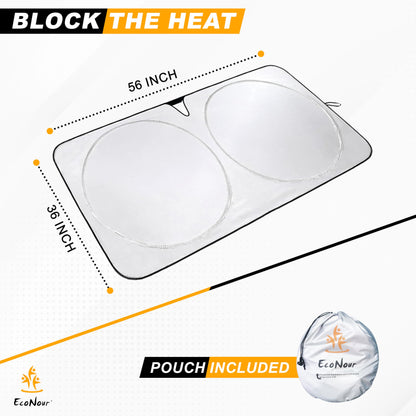 Tesla Windshield Sun Shade for Model 3/Y | EcoNour Foldable Sunshade