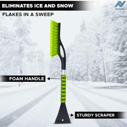 Snow Brush & Ice Scraper for Car Windshield 27" (Green) | EcoNour