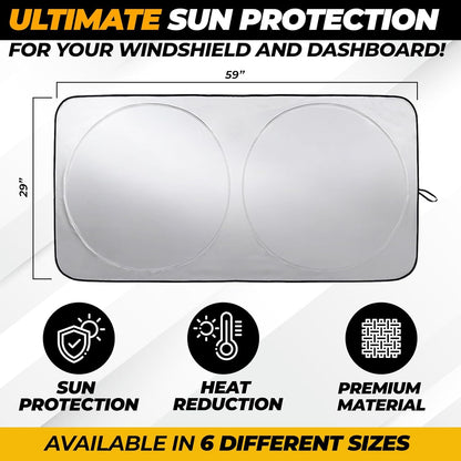 Car Windshield Sun Shade Universal Fit S (59"x29") | EcoNour 240T