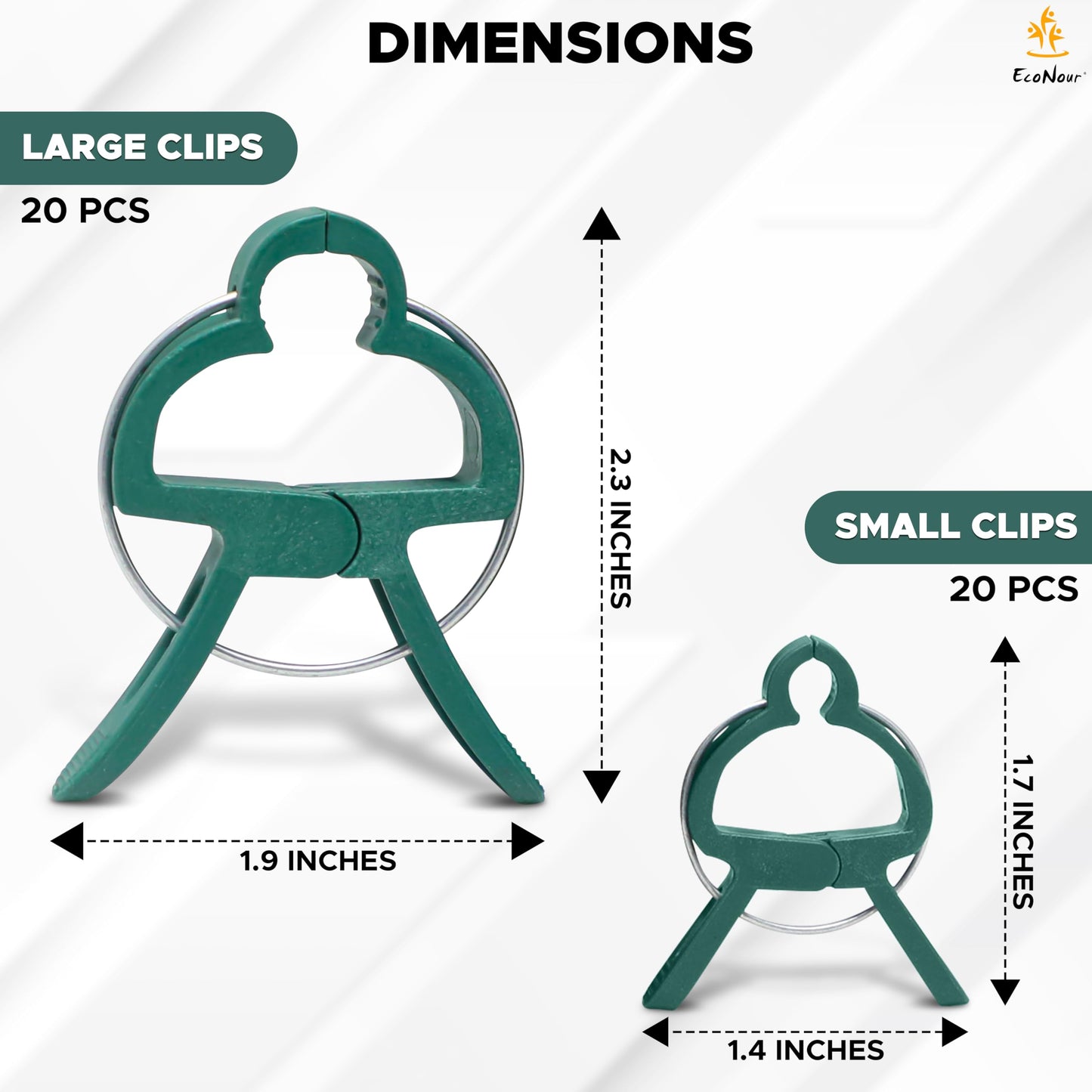 Plant Support Clips – 40 Pcs Garden Clips | EcoNour Plant Support