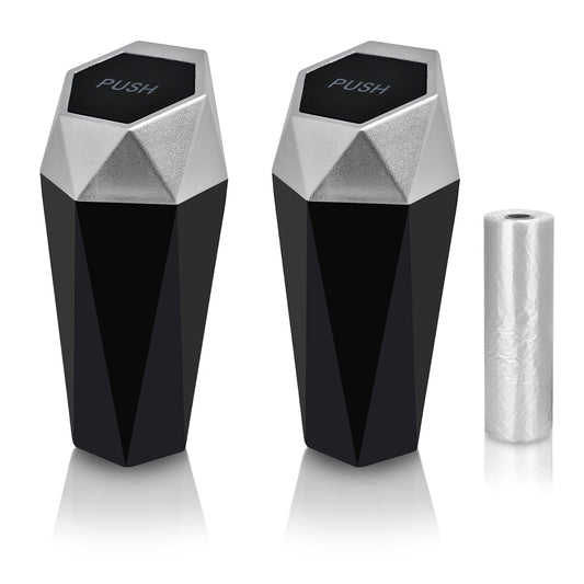Mini Trash Can (2 Pack) Leakproof | EcoNour Small Car Trash Bin