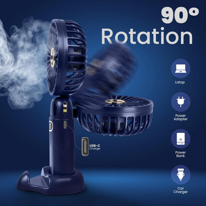 Portable Handheld Fan | USB Rechargeable with 5 Speed | EcoNour