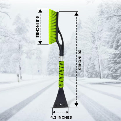 Snow Brush & Ice Scraper for Car Windshield 27" (Green) | EcoNour
