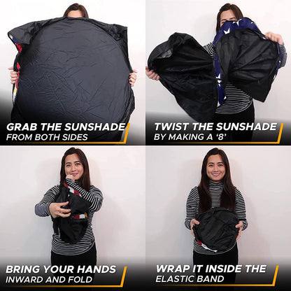 Patriotic Windshield Sun Shade 64"x32" | EcoNour Sun Visor