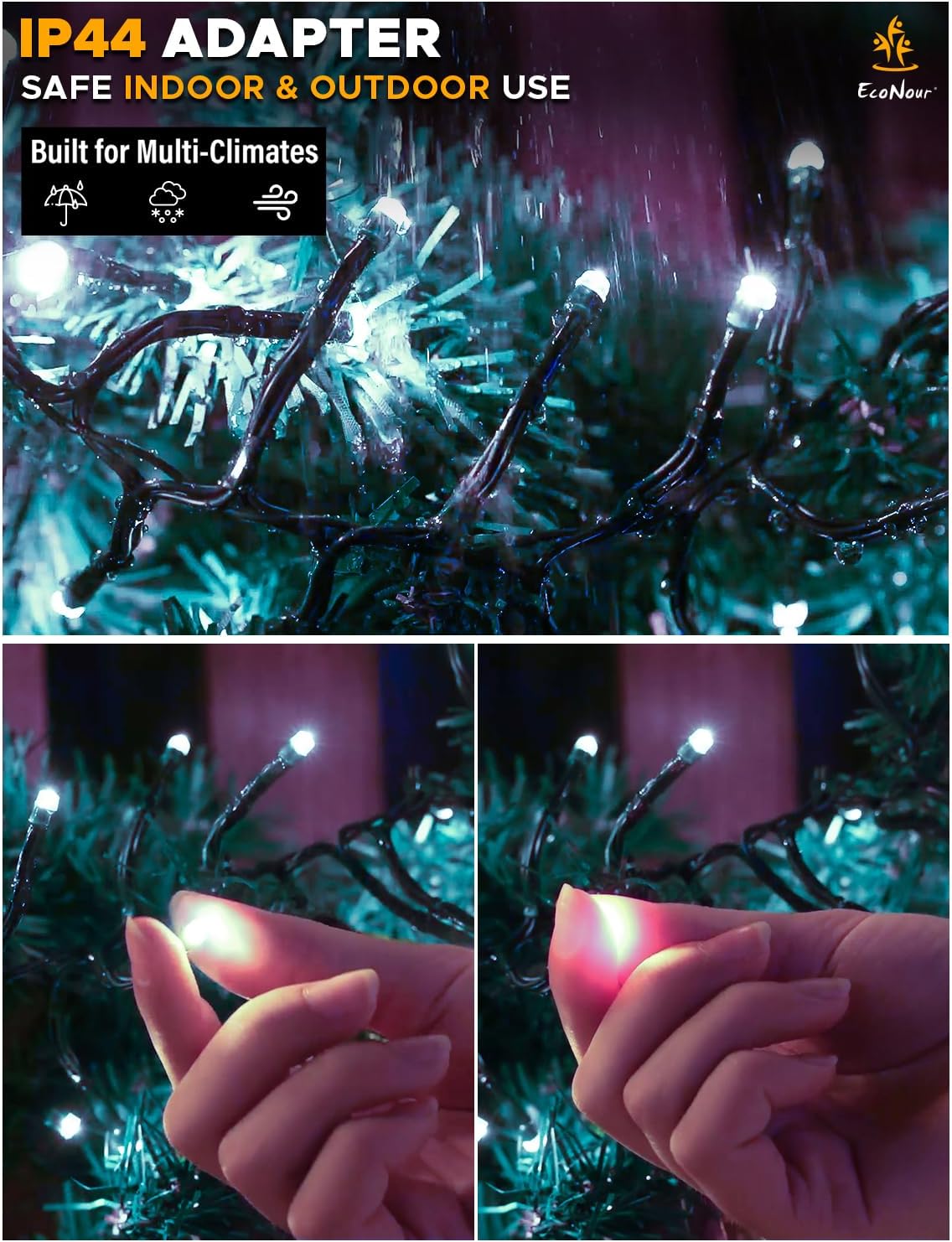 LED Christmas Lights – EcoNour 720 LED Cool White Cluster