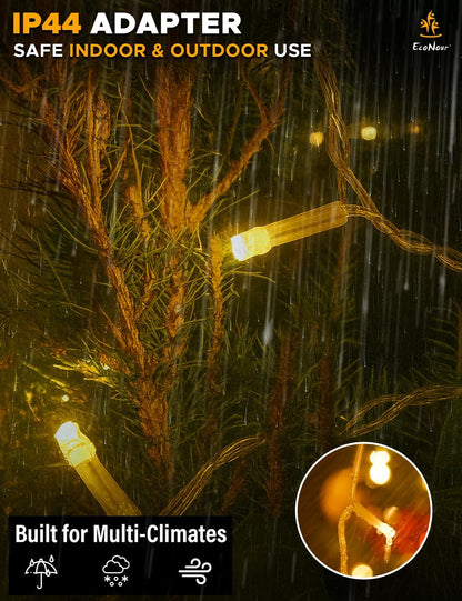 Icicle Christmas Lights Outdoor – EcoNour 360 LED Warm White