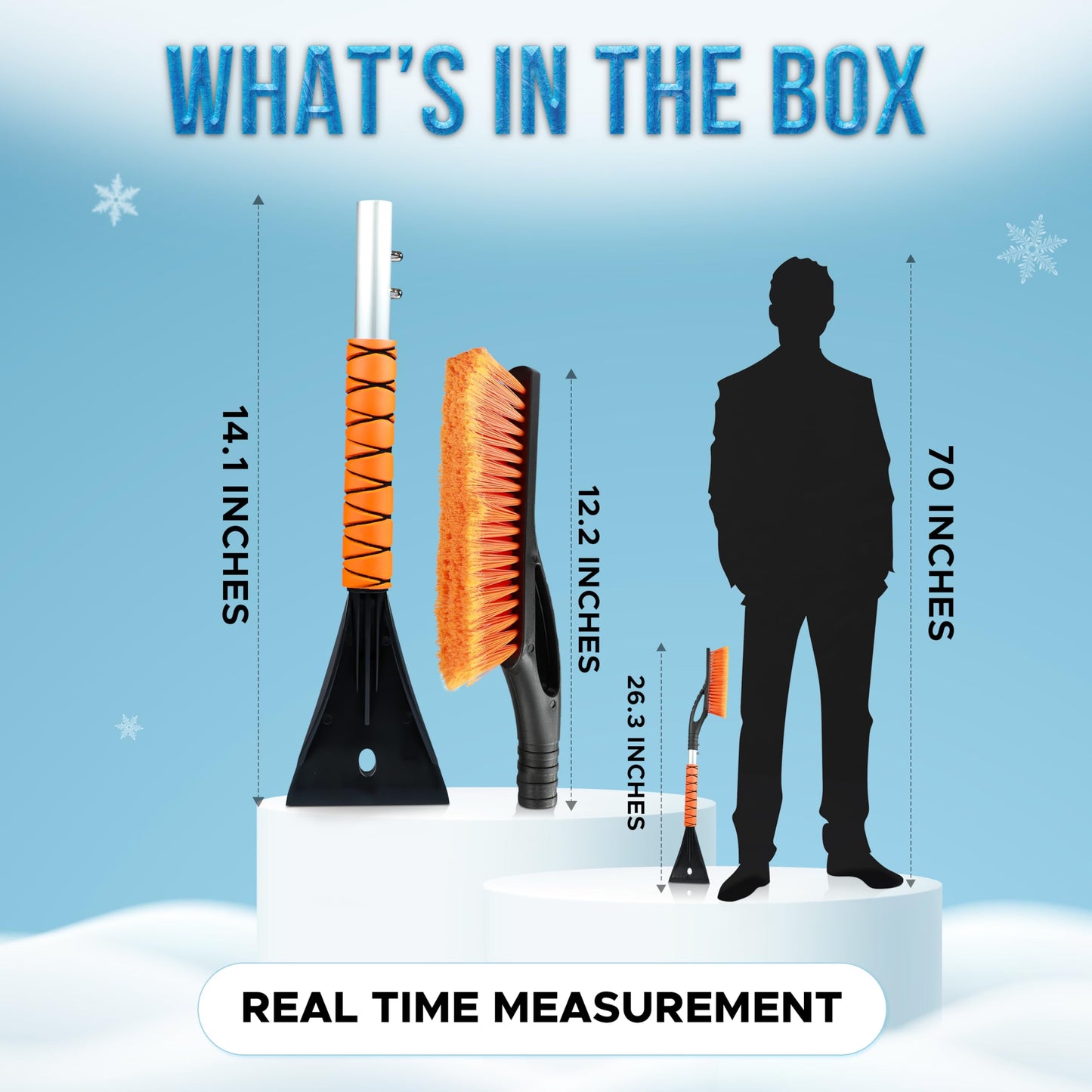 Aluminum Snow Brush & Ice Scraper 27" (4 Pack) | EcoNour Snow Scraper