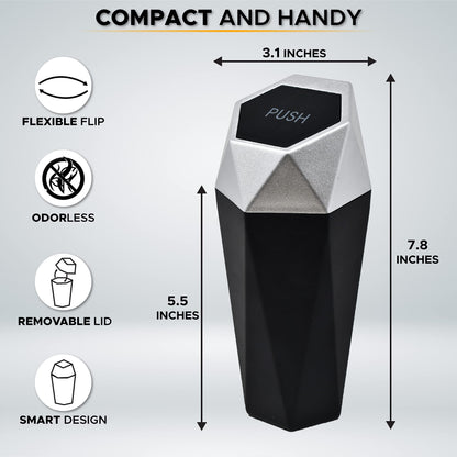 Mini Trash Can (2 Pack) Leakproof | EcoNour Small Car Trash Bin