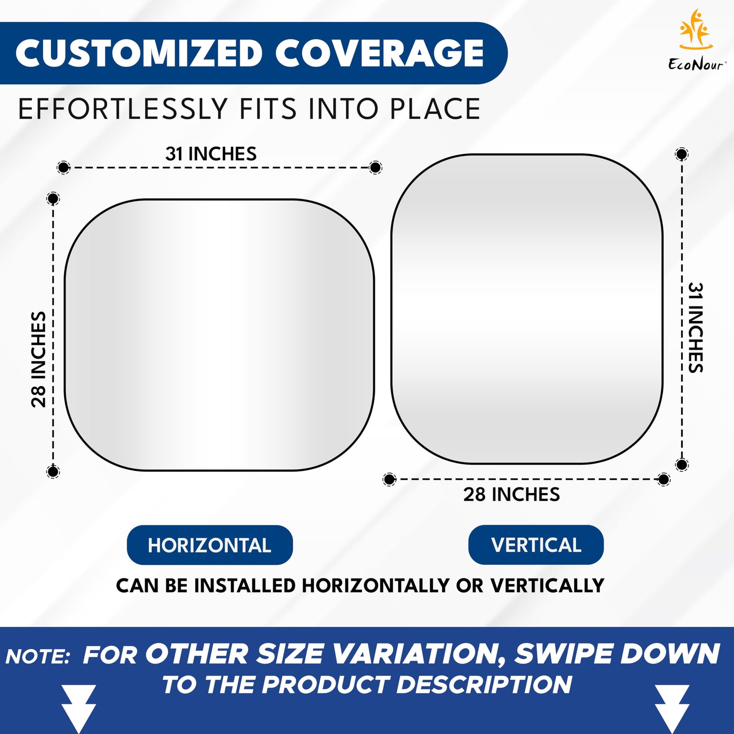 Car Windshield Sun Shade Foldable | Medium (28"x31") | EcoNour