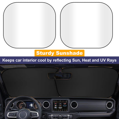 Jeep Windshield Sunshade 2-Piece (X-Small,18"x26") | EcoNour Sunshade