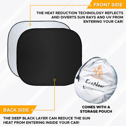 2-Piece Car Windshield Sunshade (Small) 23.5"x29" | EcoNour 240T Shade