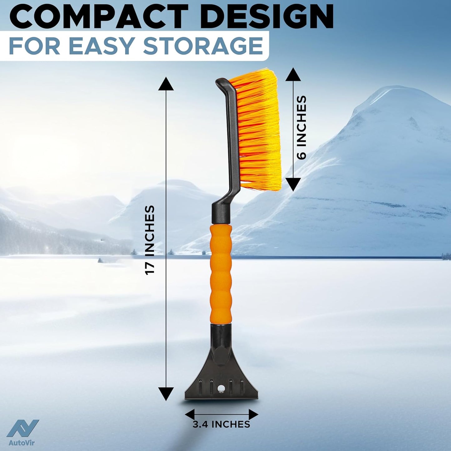 Snow Brush & Ice Scraper for Car Windshield | EcoNour 17" Snow Brush