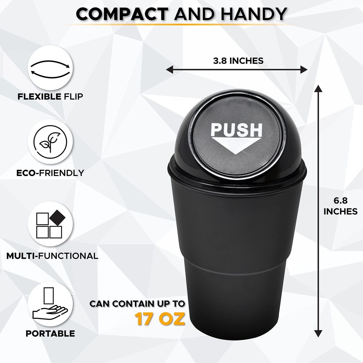 Car Trash Can Leakproof | EcoNour Portable Mini Garbage Bin