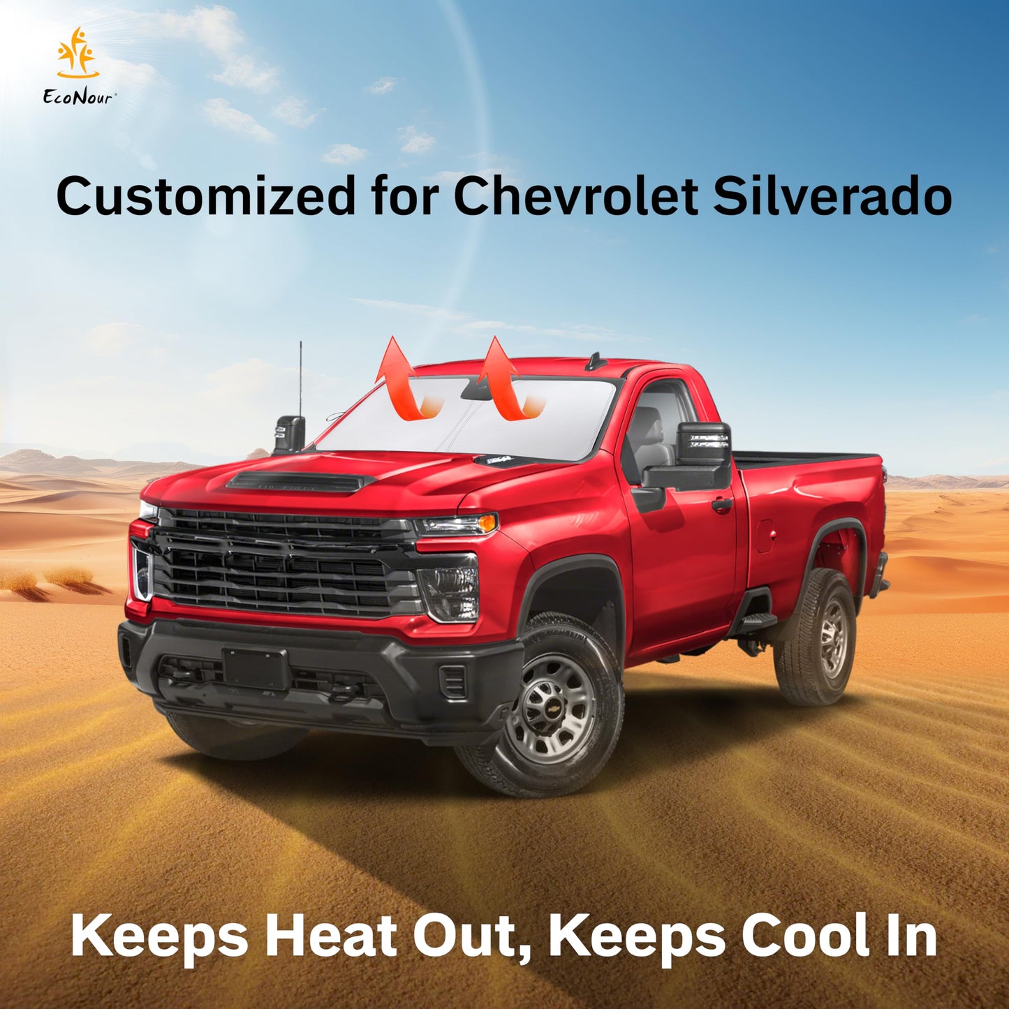 Chevrolet Silverado Windshield Sunshade 2019–2025 | EcoNour 240T Visor