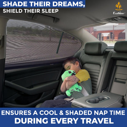 Car Side Window Sun Shade XL (40"x24") | EcoNour Window Screen 2-Pack