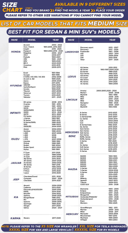 Car Windshield Sun Shade Medium (64x32) | EcoNour Patented Design