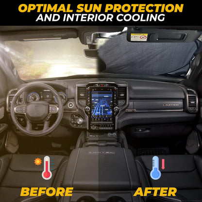 Truck Windshield Sun Shade X-Large (69"x35") | EcoNour 240T Sun Visor