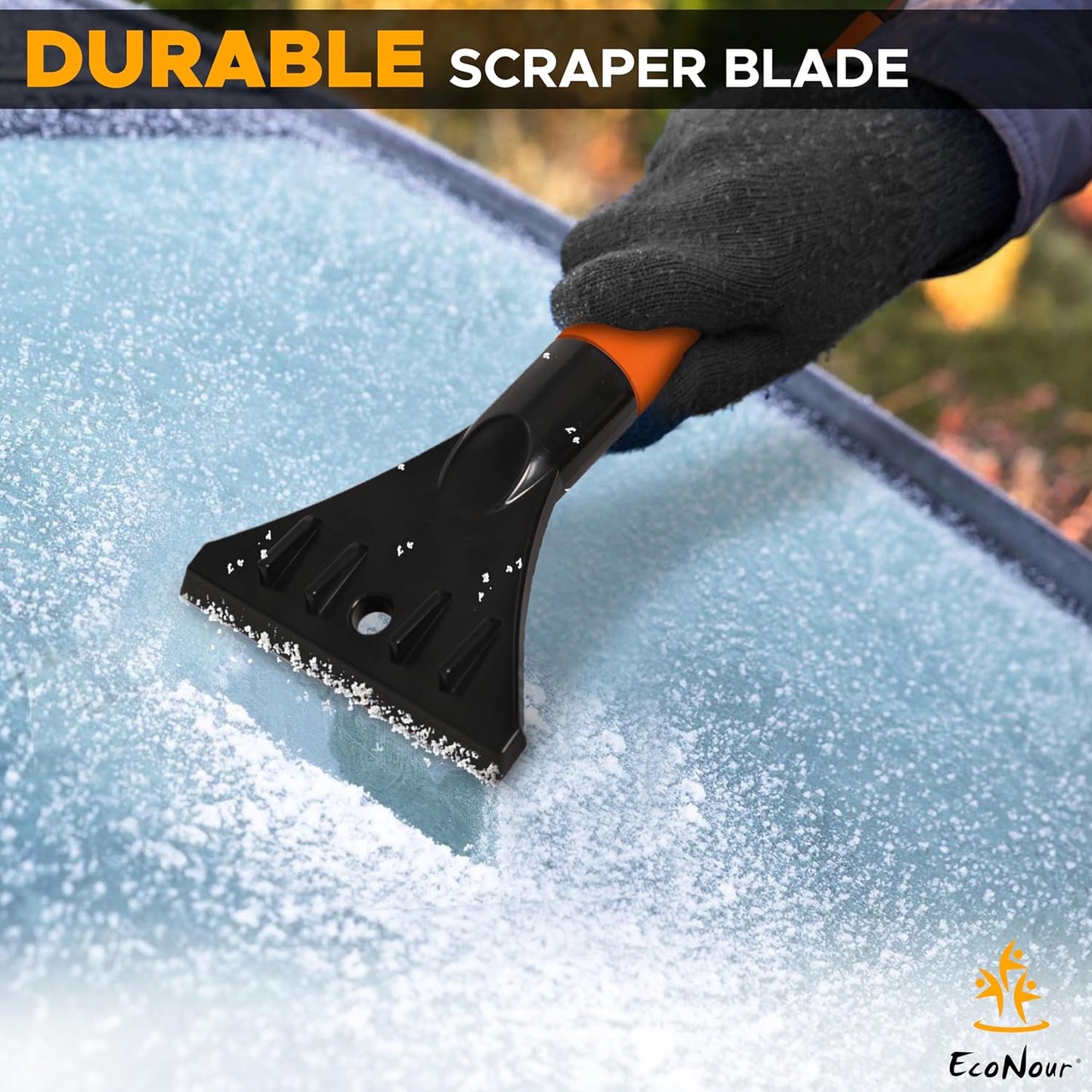 Extendable Snow Brush & Ice Scraper | EcoNour 26" Car Snow Remover