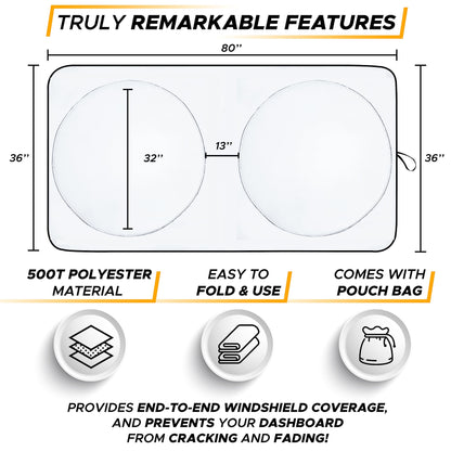 Semi-Truck Windshield Sun Shade (2 Ring) | EcoNour UV Protection