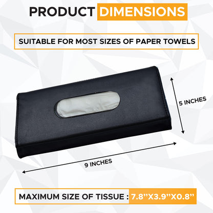 Car Tissue Holder (9"x5") | EcoNour Black Sun Visor