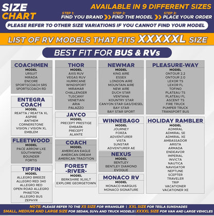 RV Windshield Sunshade (102"x51") XXXXX-Large | EcoNour Sunshade