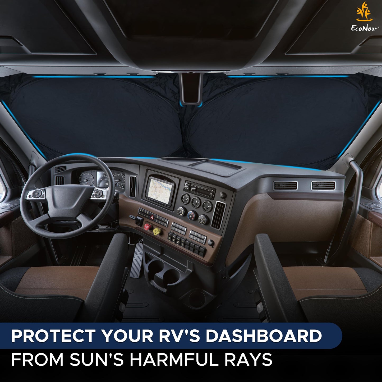RV Windshield Sunshade (102"x51") XXXXX-Large | EcoNour Sunshade