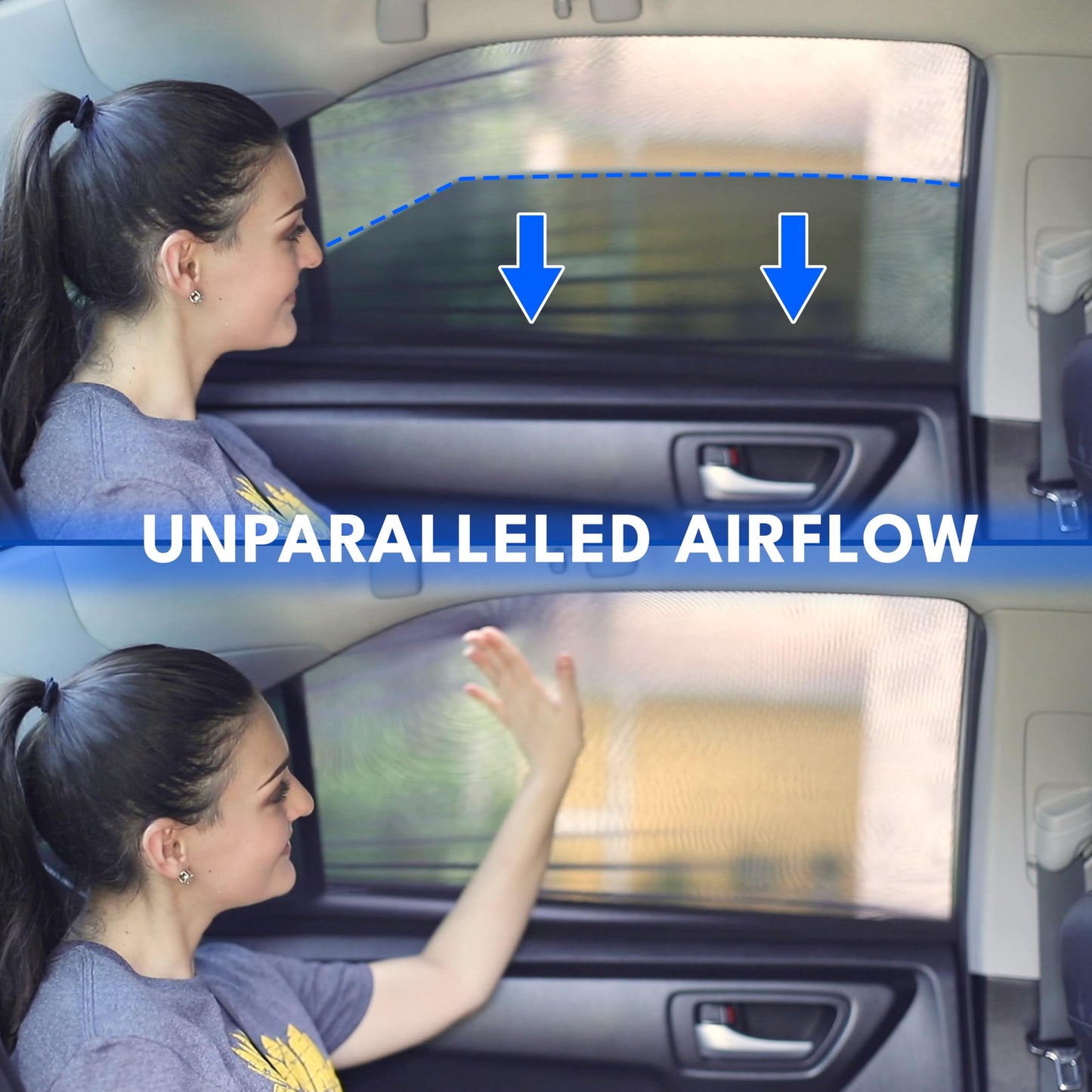 Car Side Window Sun Shade XL (40"x24") | EcoNour Window Screen 2-Pack