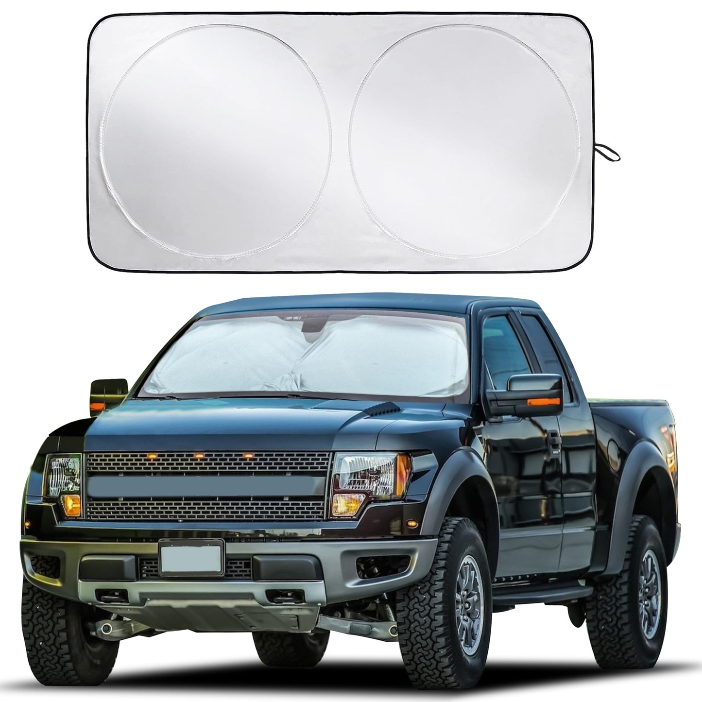 Truck Windshield Sun Shade X-Large (69"x35") With Pouch | EcoNour