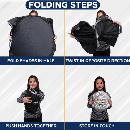 Windshield Sun Shade with Mirror Cut Large (64" x 34") | EcoNour