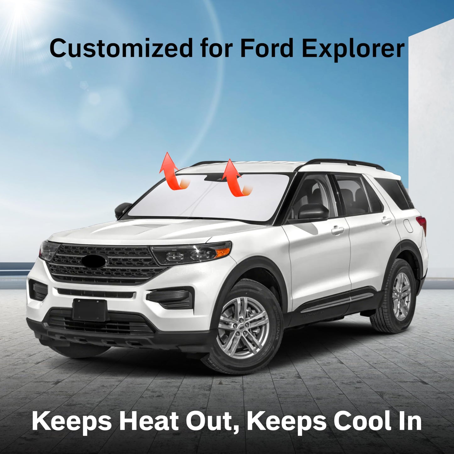 Ford Explorer Windshield Sunshade (2020–2025) | EcoNour 240T Visor