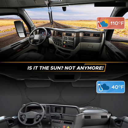 Semi-Truck Windshield Sun Shade (2 Ring) | EcoNour UV Protection