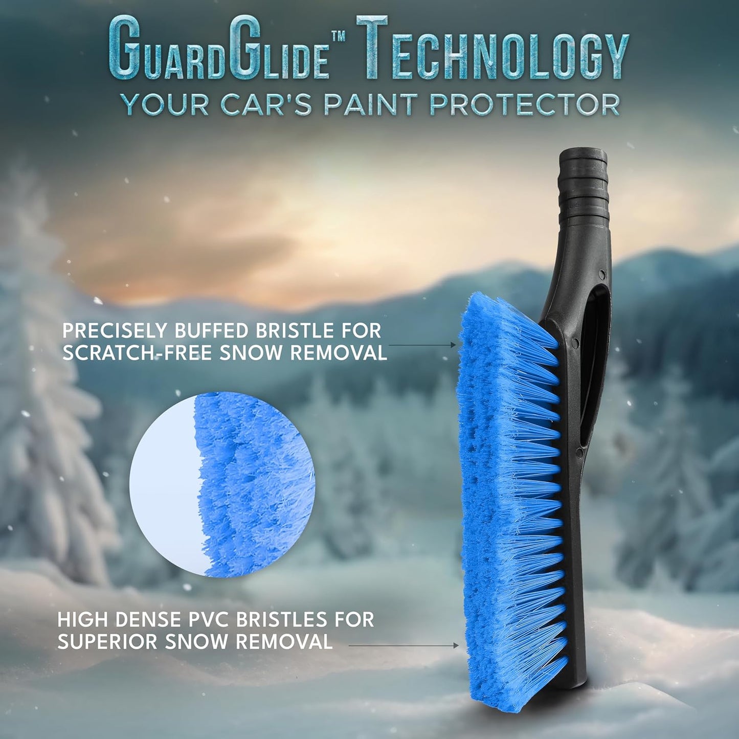 Aluminum Car Snow Scraper & Brush 27" (Blue) for winter | EcoNour