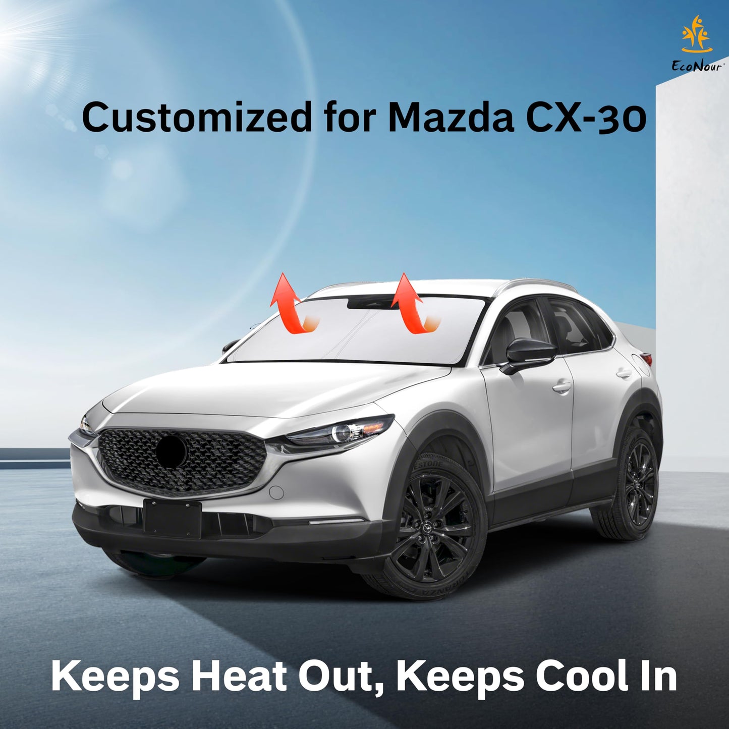 Mazda CX-30 Windshield Sunshade (2020–2025) | EcoNour 240T Sun Visor