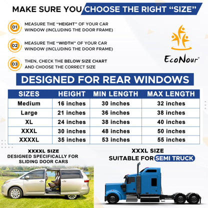 Truck Side Window Shade XXXL (2-Pack) | EcoNour Mesh Sunshade