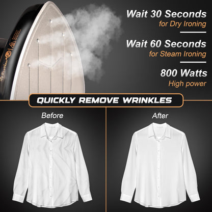 Mini Travel Iron & Steamer 2-in-1 for Clothes | EcoNour Portable Iron